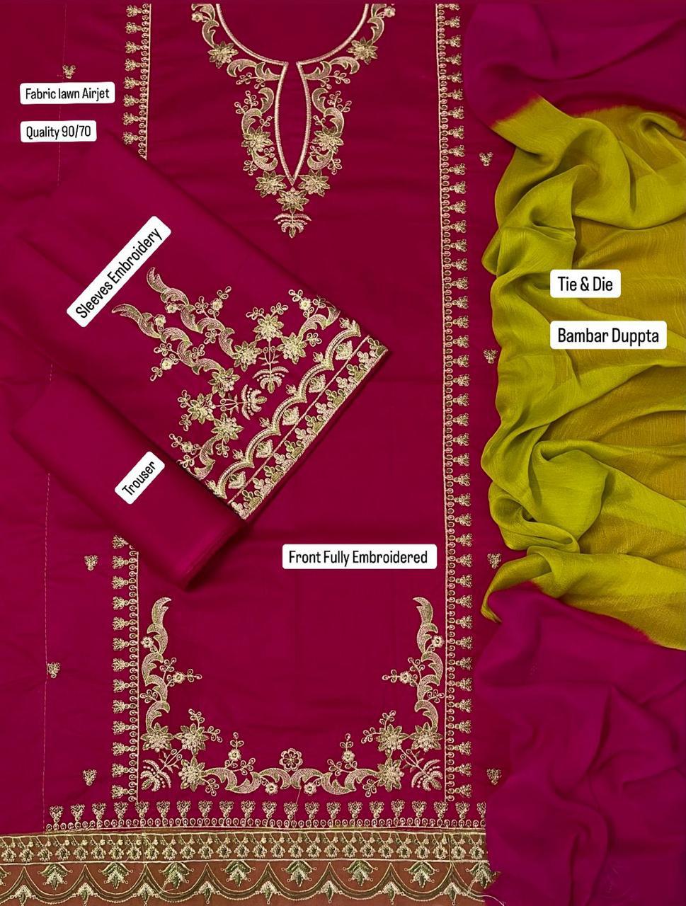 Embroidered Lawn by Omal